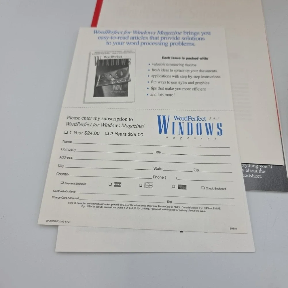 WordPerfect 6.0a for Windows CD-ROM 1993 Vintage Software